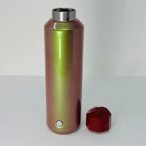 RARE Starbucks Green & Red Iridescent Glitter Stainless Steel Water Bottle 20oz - Picture 2 of 7